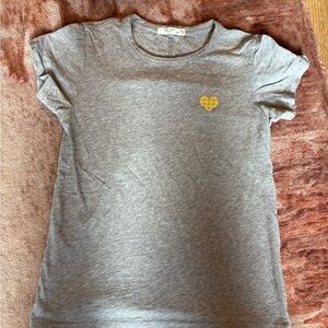 rag & bone Gray Tee with Gold Heart